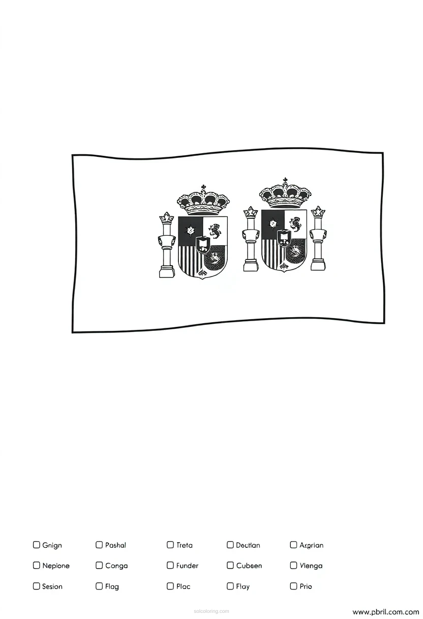 Spanish Flag coloring page for kids