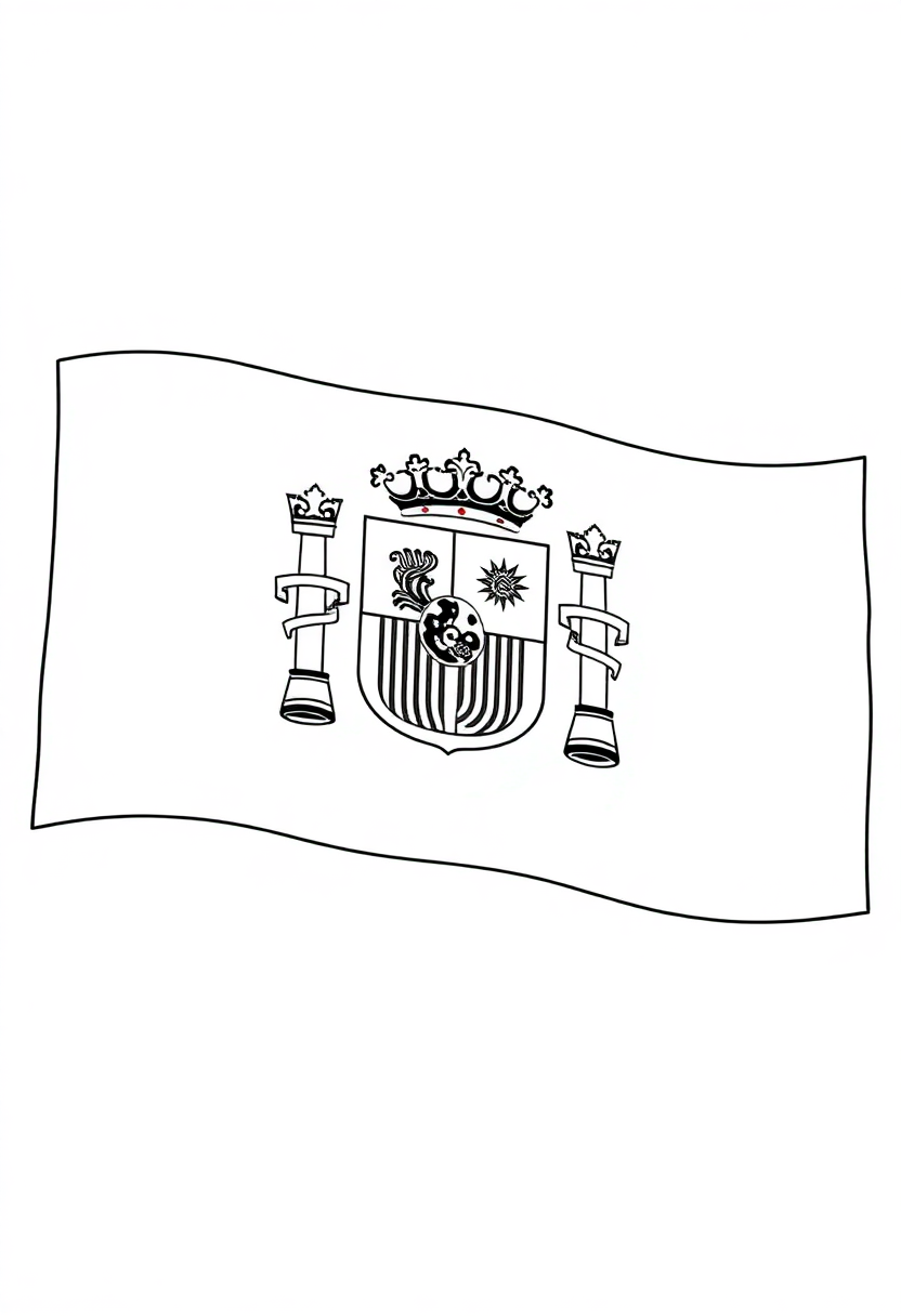Spanish Flag coloring page, free printable