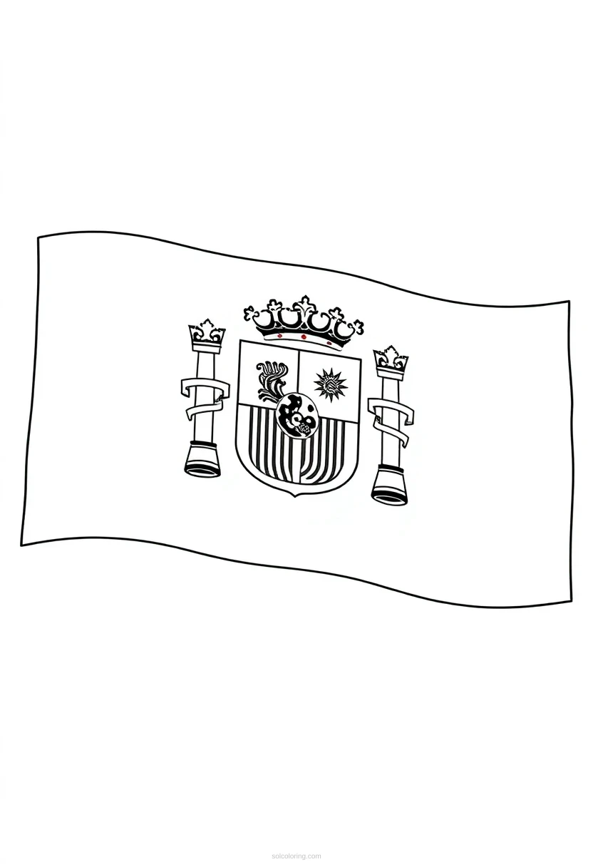 Spanish Flag coloring page for kids