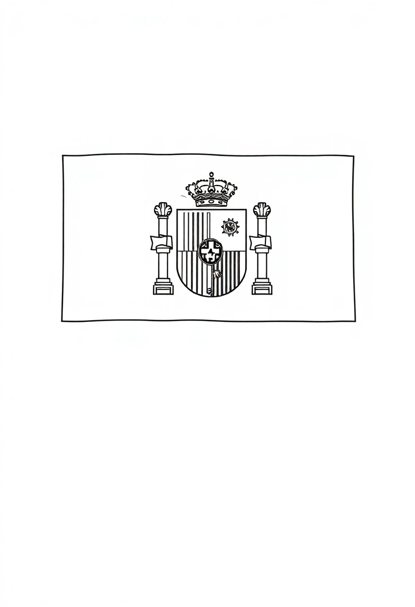 Spanish Flag coloring page, free printable