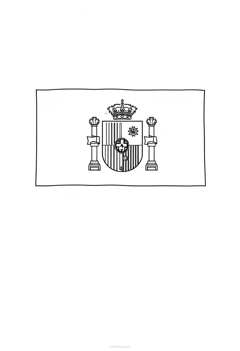 Spanish Flag coloring page for kids
