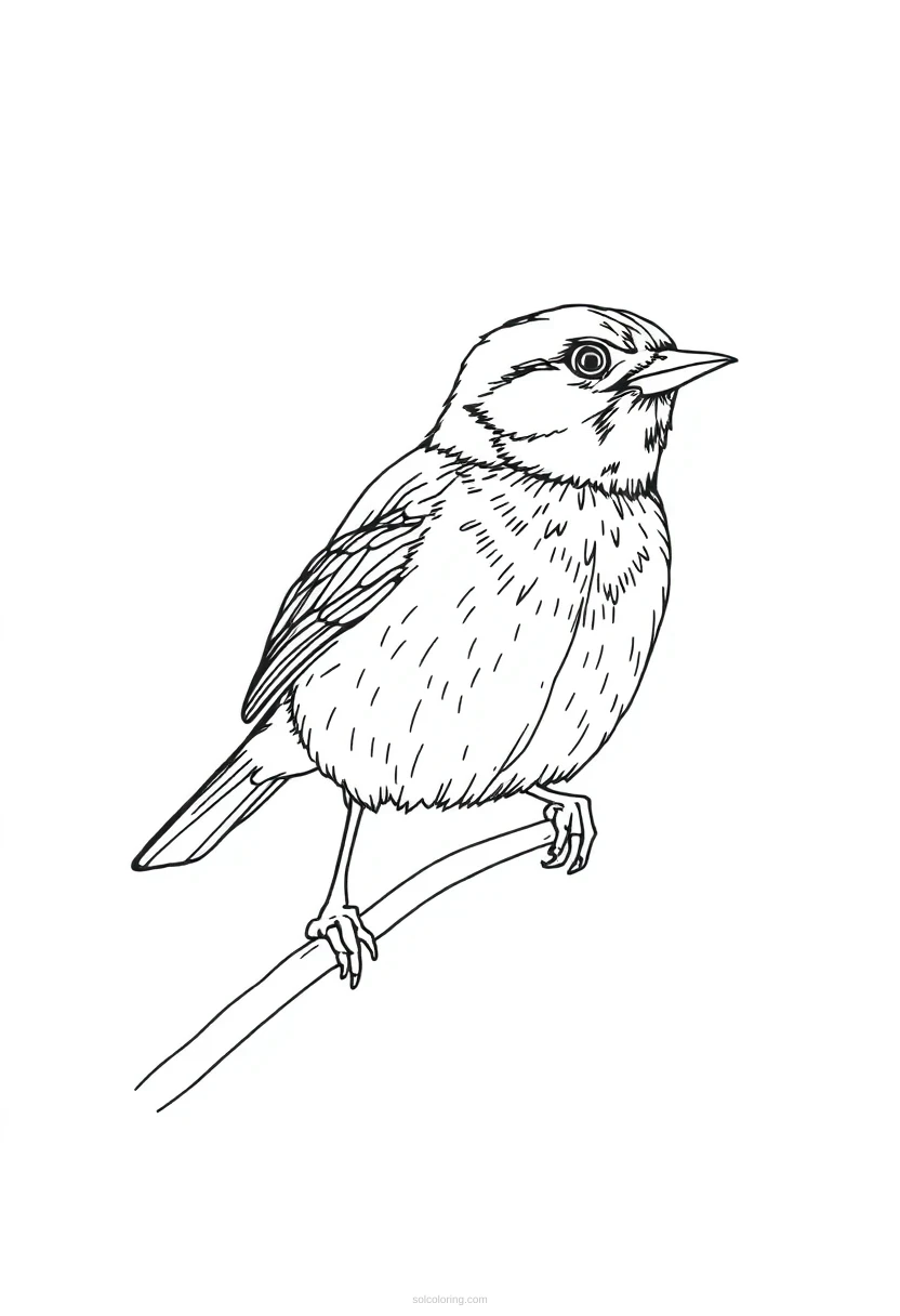 Sparrow coloring page for kids