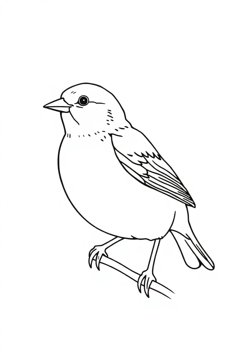Sparrow coloring page, free printable