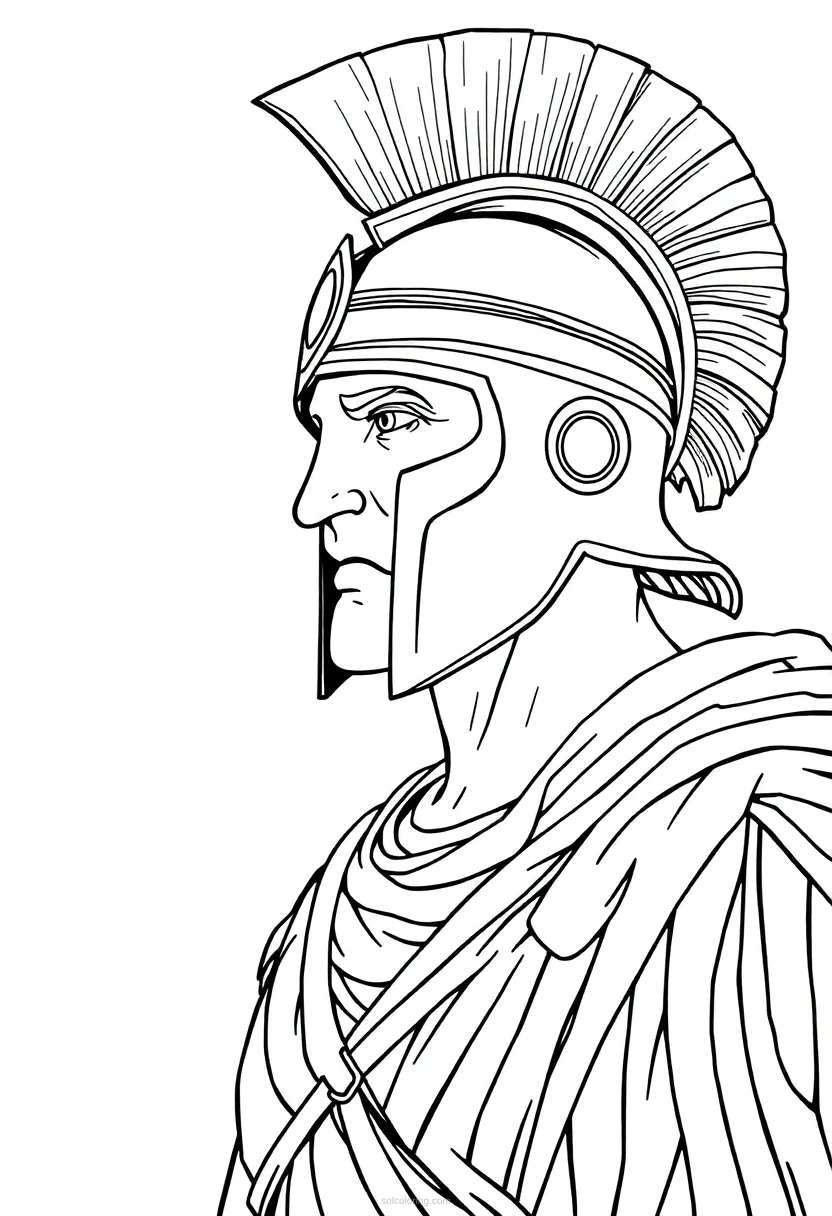 Spartan Warrior coloring page for kids