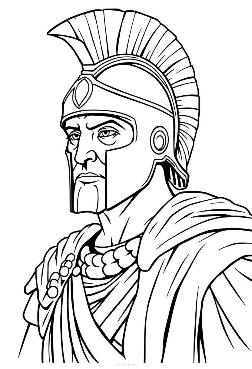 Spartan Warrior coloring page for kids