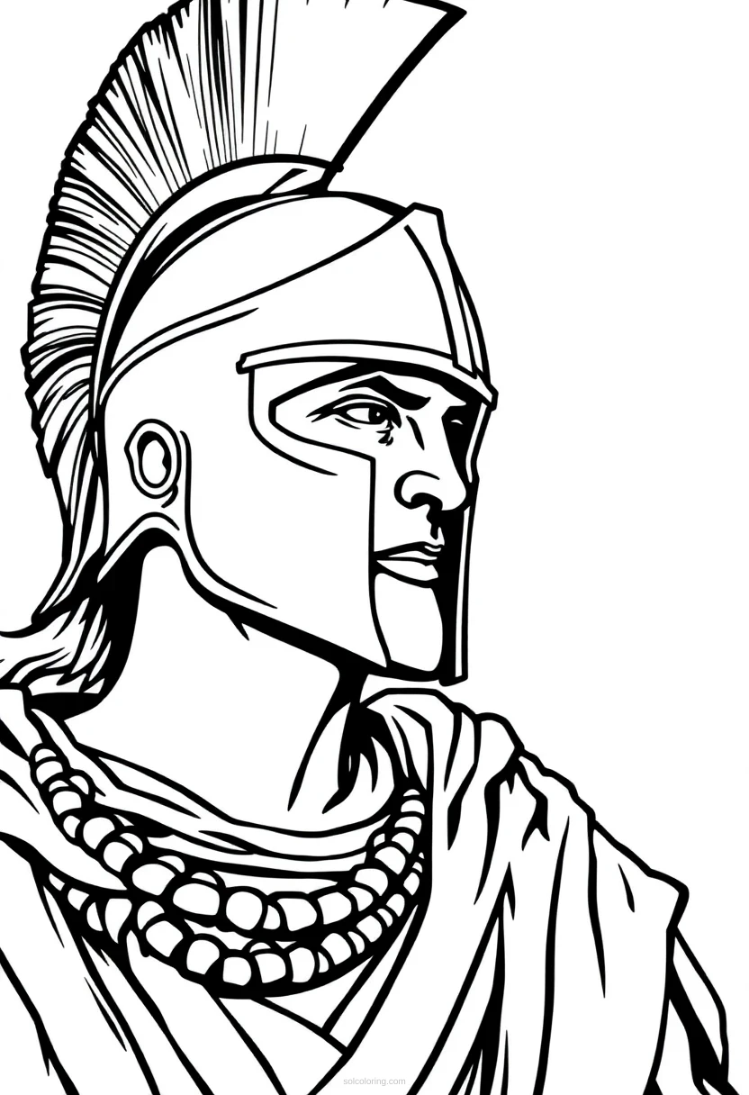Spartan Warrior coloring page for kids