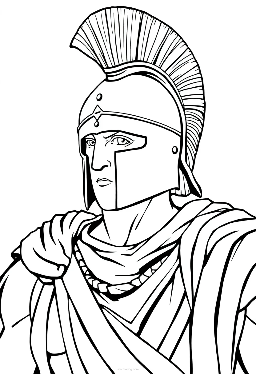 Spartan Warrior coloring page for kids