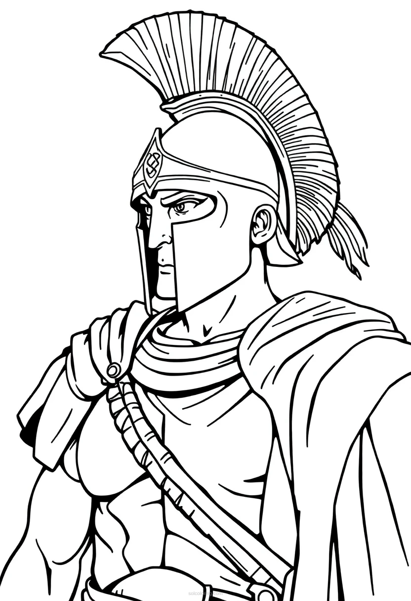 Spartan Warrior coloring page for kids