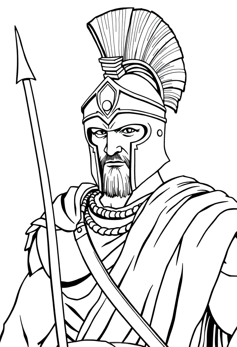 Spartan Warrior coloring page for kids