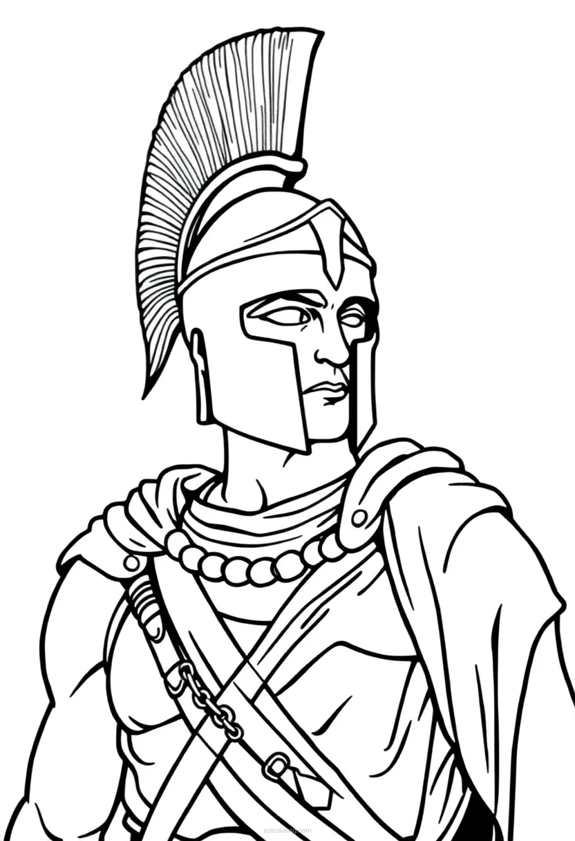 Spartan Warrior coloring page for kids