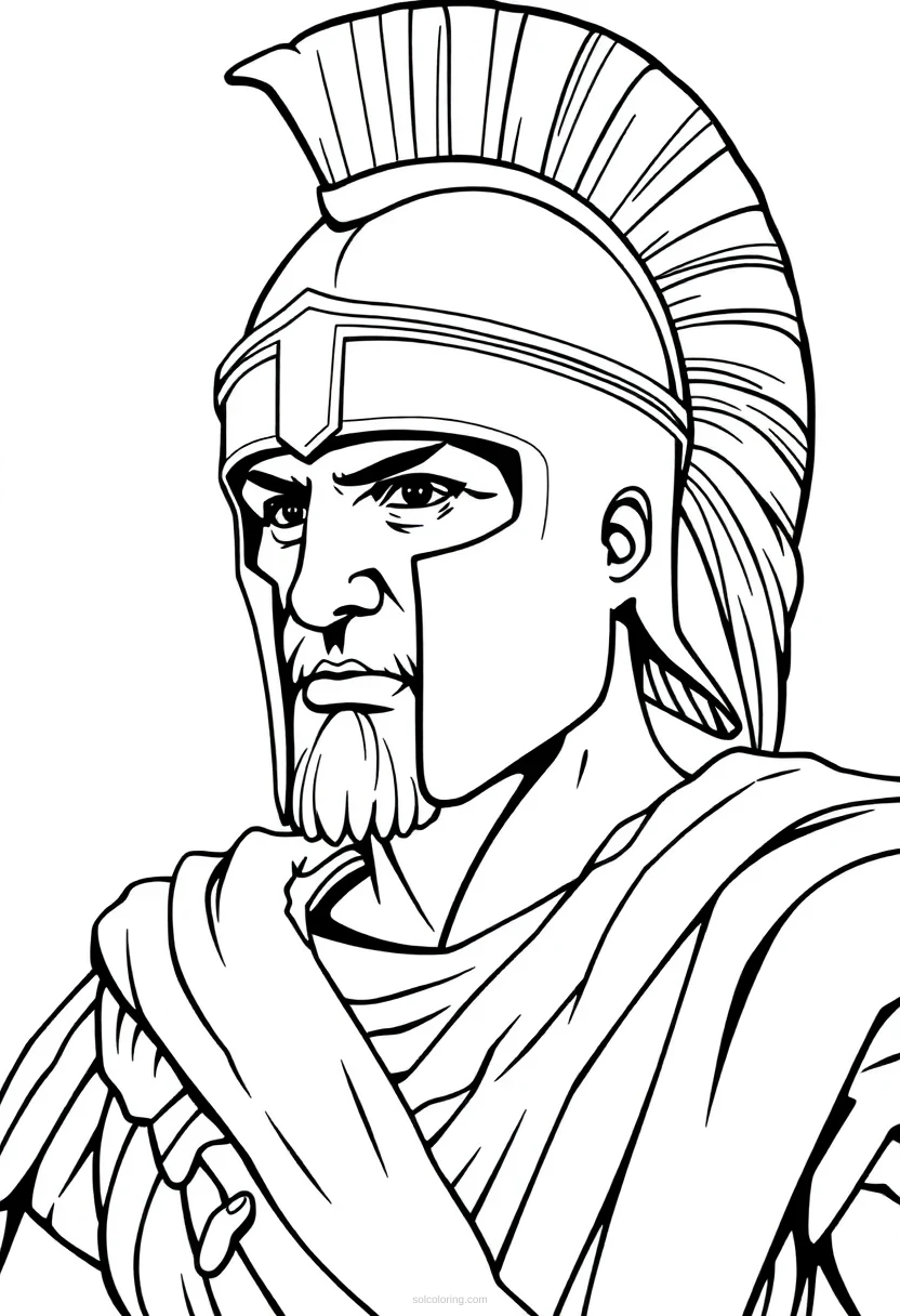 Spartan Warrior coloring page for kids