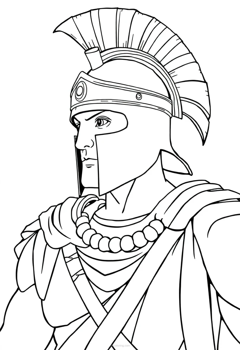 Spartan Warrior coloring page for kids