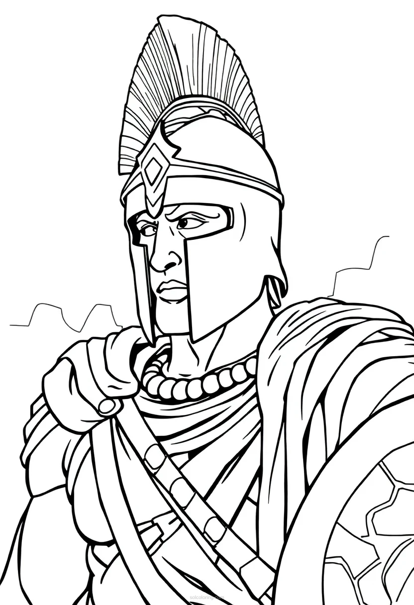 Spartan Warrior Detailed coloring pages