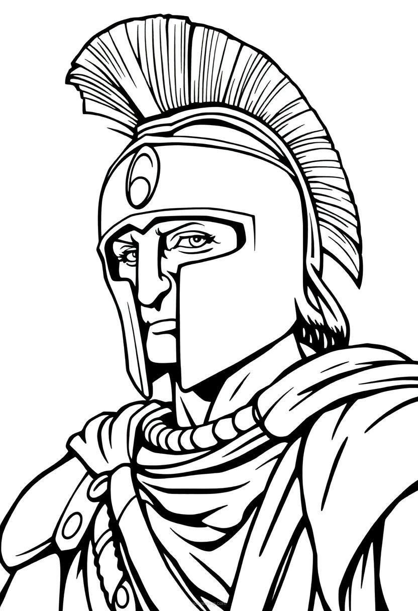 Spartan Warrior coloring page for kids