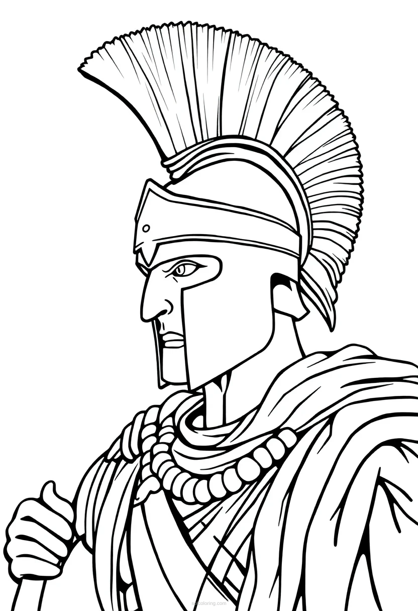 Spartan Warrior coloring page for kids