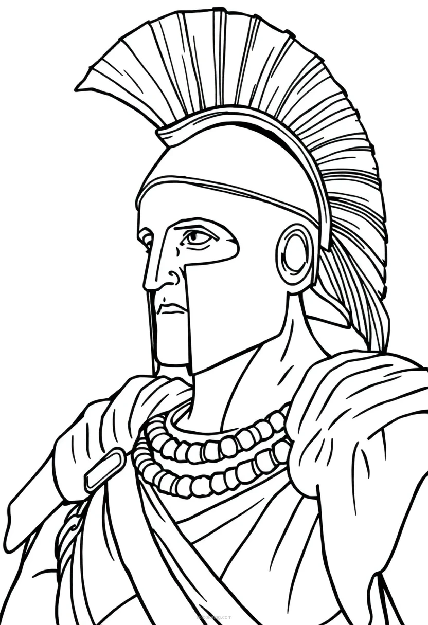 Spartan Warrior coloring page for kids