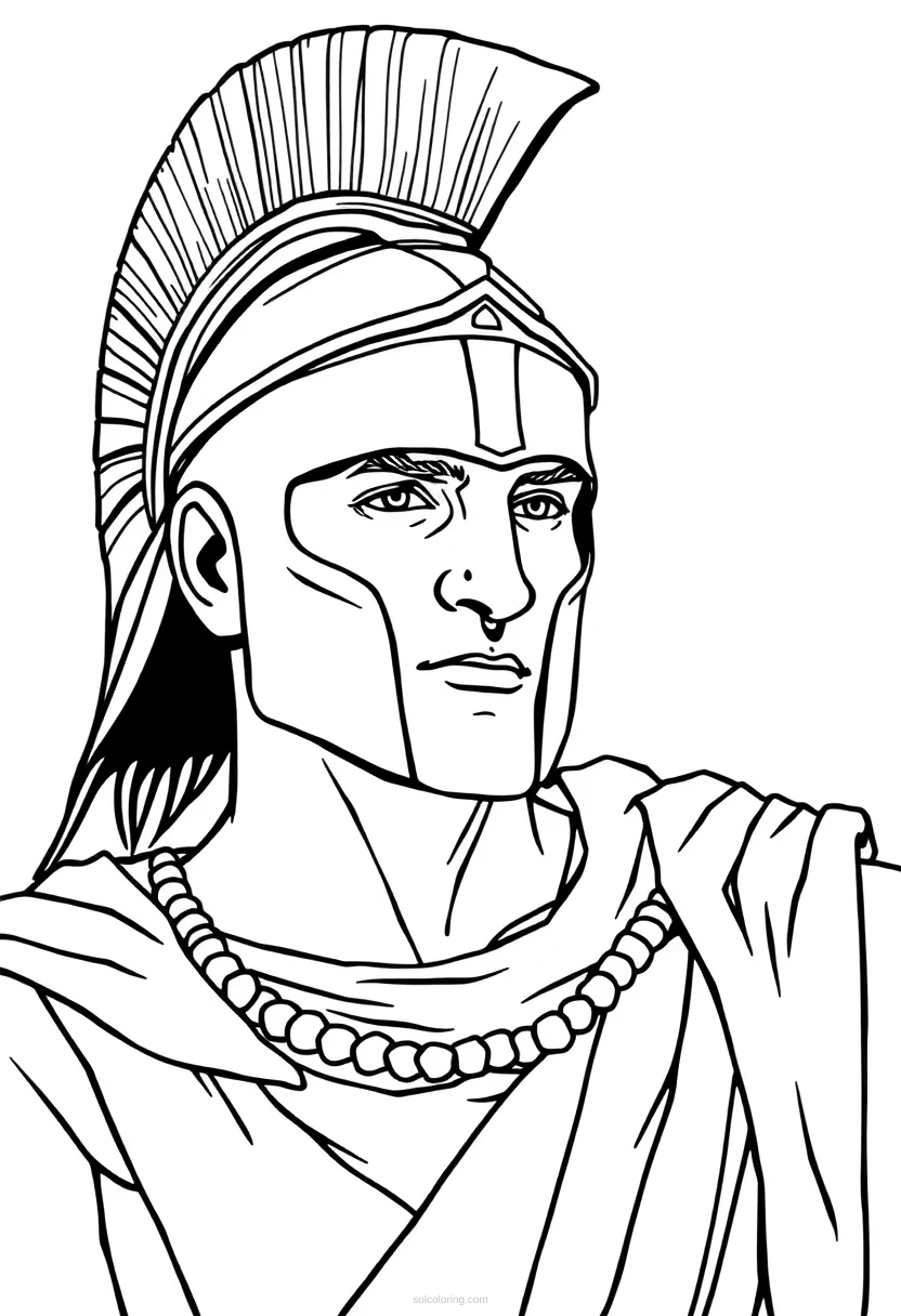Spartan Warrior coloring page for kids