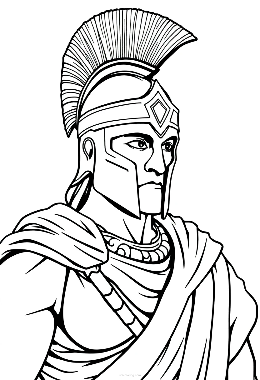 Spartan Warrior coloring page for kids