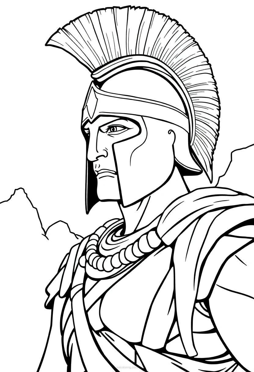 Spartan Warrior coloring page for kids