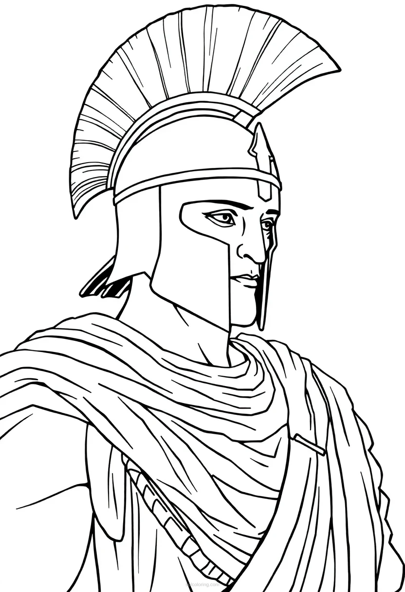 Spartan Warrior coloring page for kids