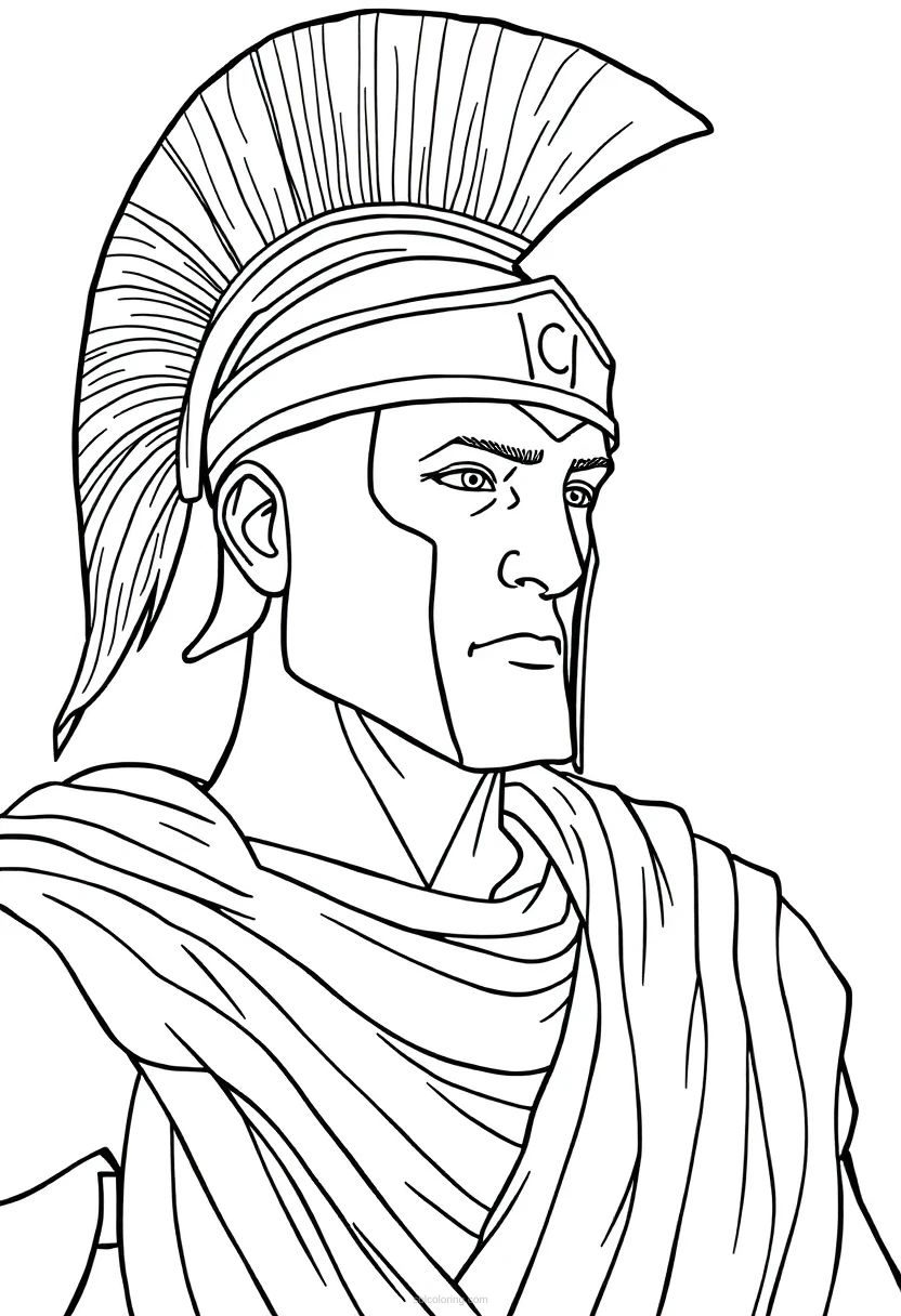 Spartan Warrior coloring page for kids