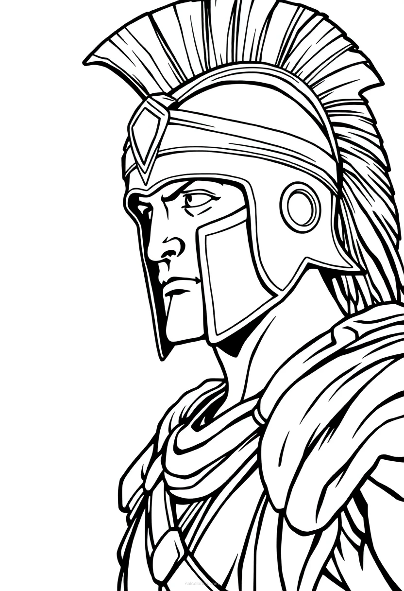 Spartan Warrior coloring page for kids