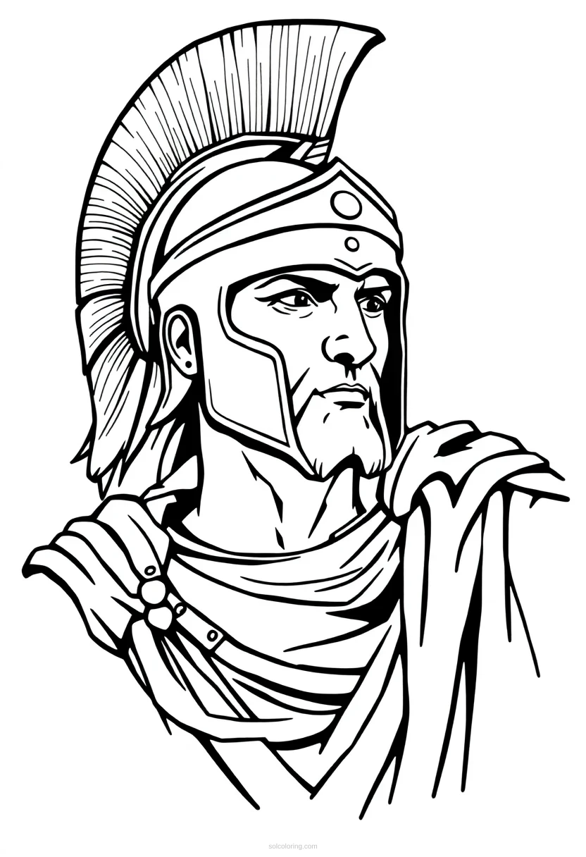 Spartan Warrior Realistic coloring pages