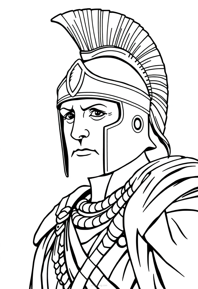 Spartan Warrior coloring page for kids