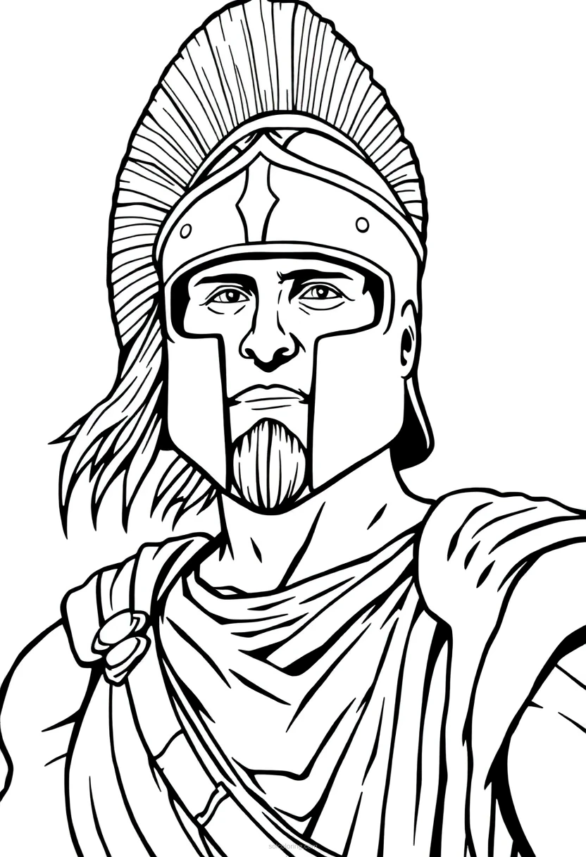 Spartan Warrior coloring page for kids