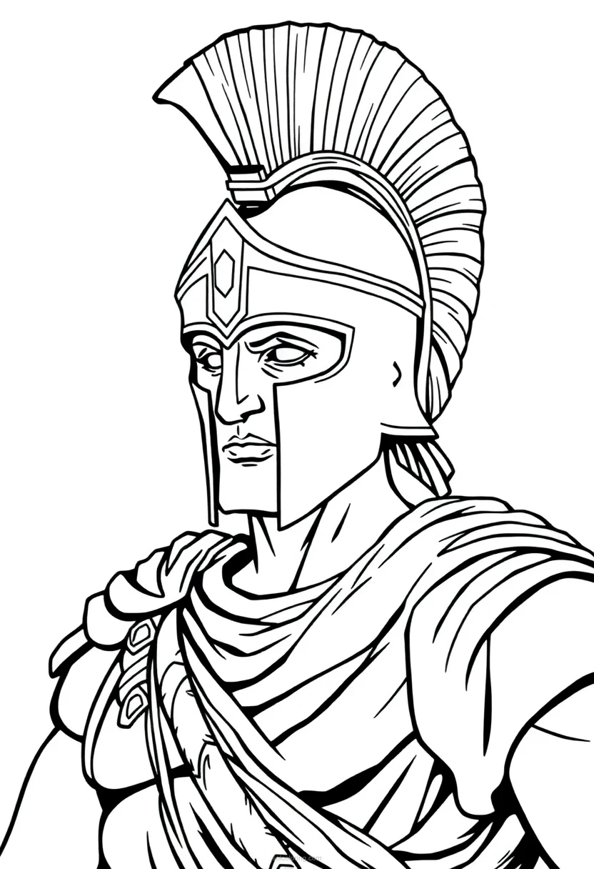 Spartan Warrior coloring page for kids