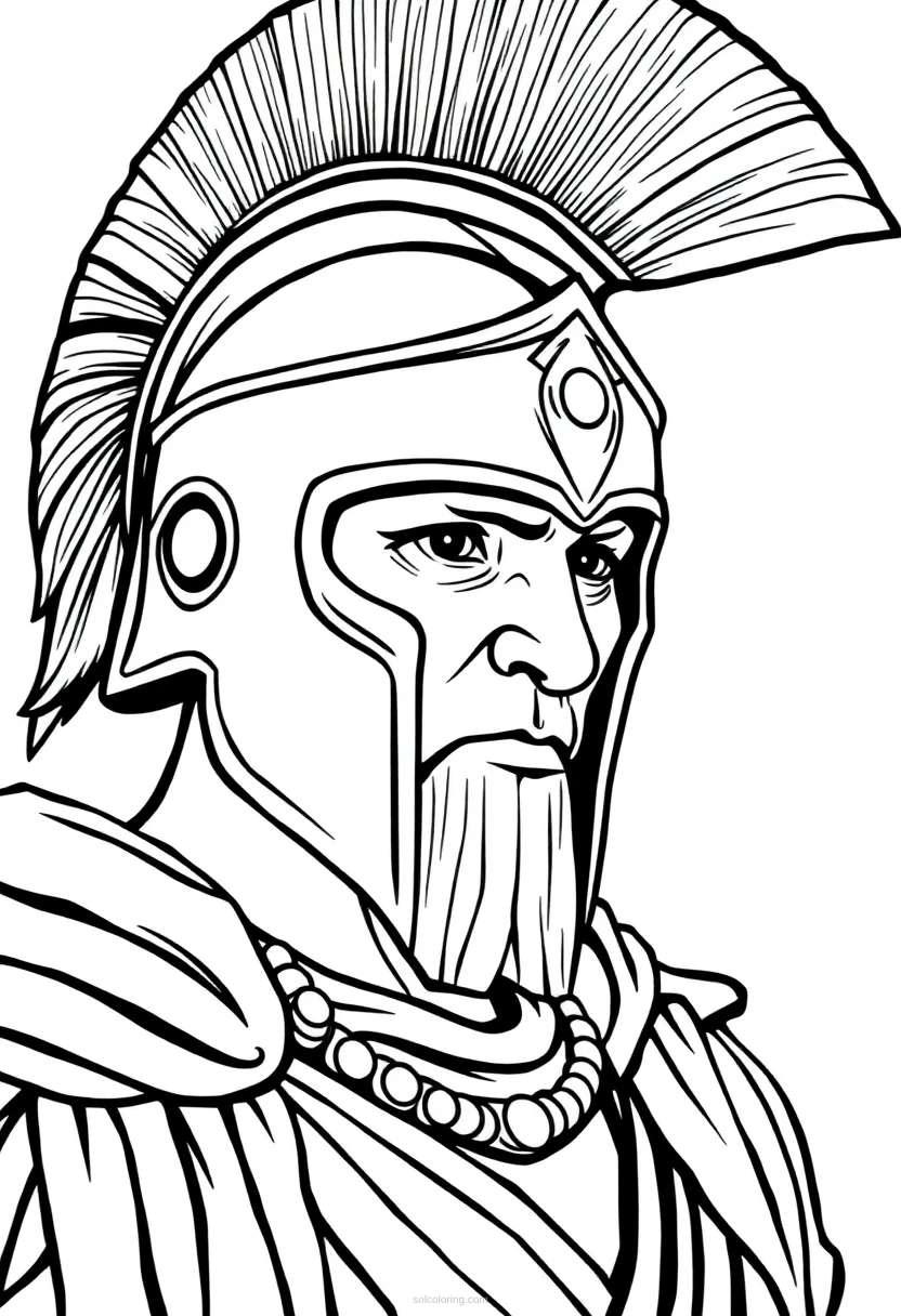 Spartan Warrior Simple coloring pages