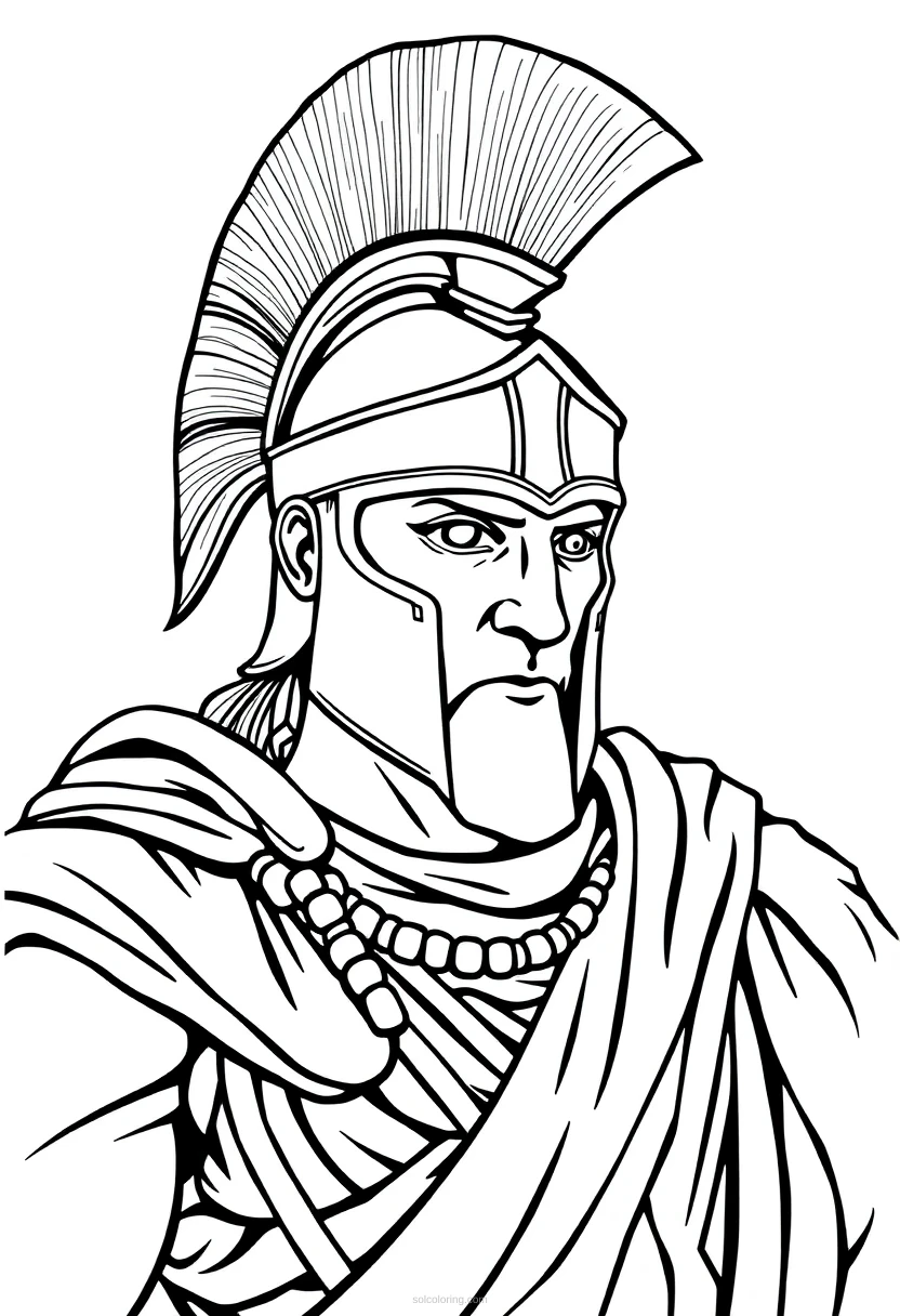 Spartan Warrior coloring page for kids