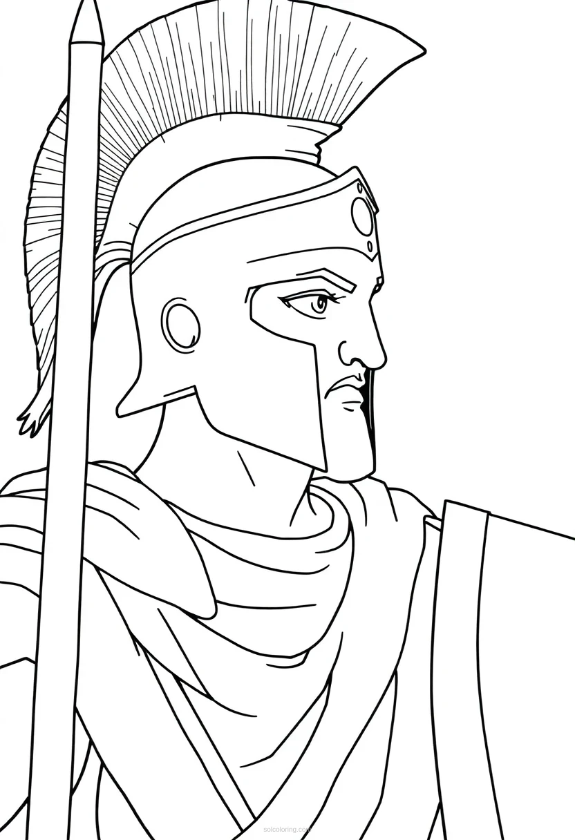 Spartan Warrior coloring page for kids