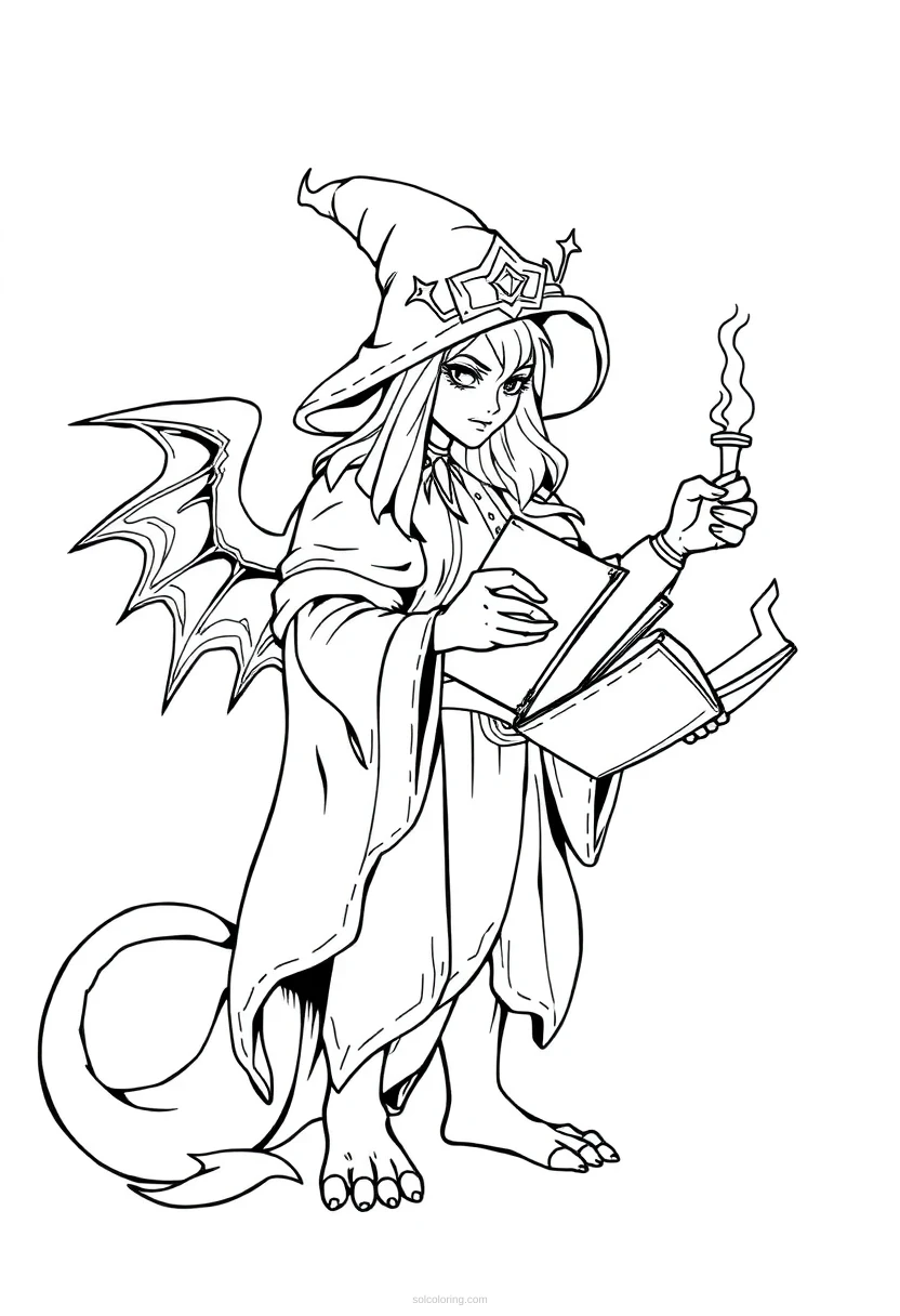 Spellbook coloring page for kids