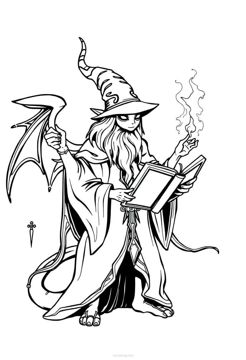 Spellbook coloring page for kids