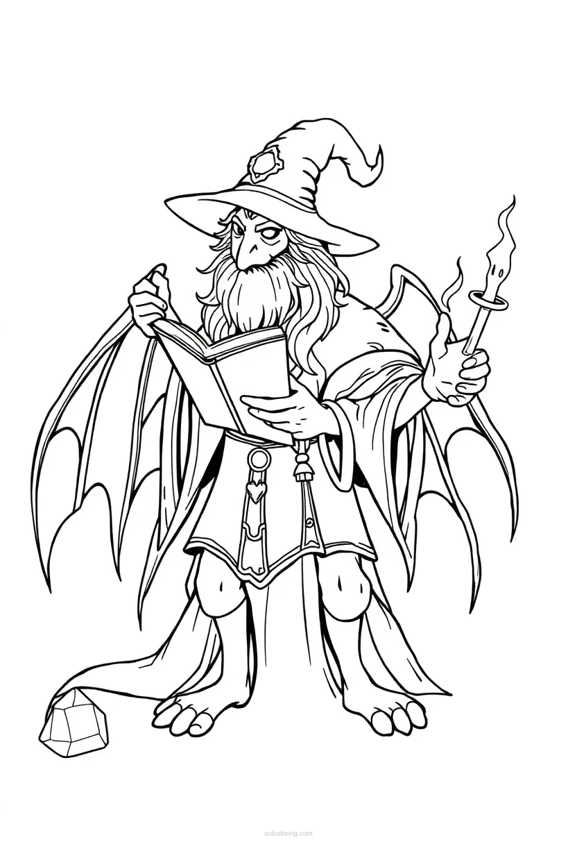 Spellbook coloring page for kids