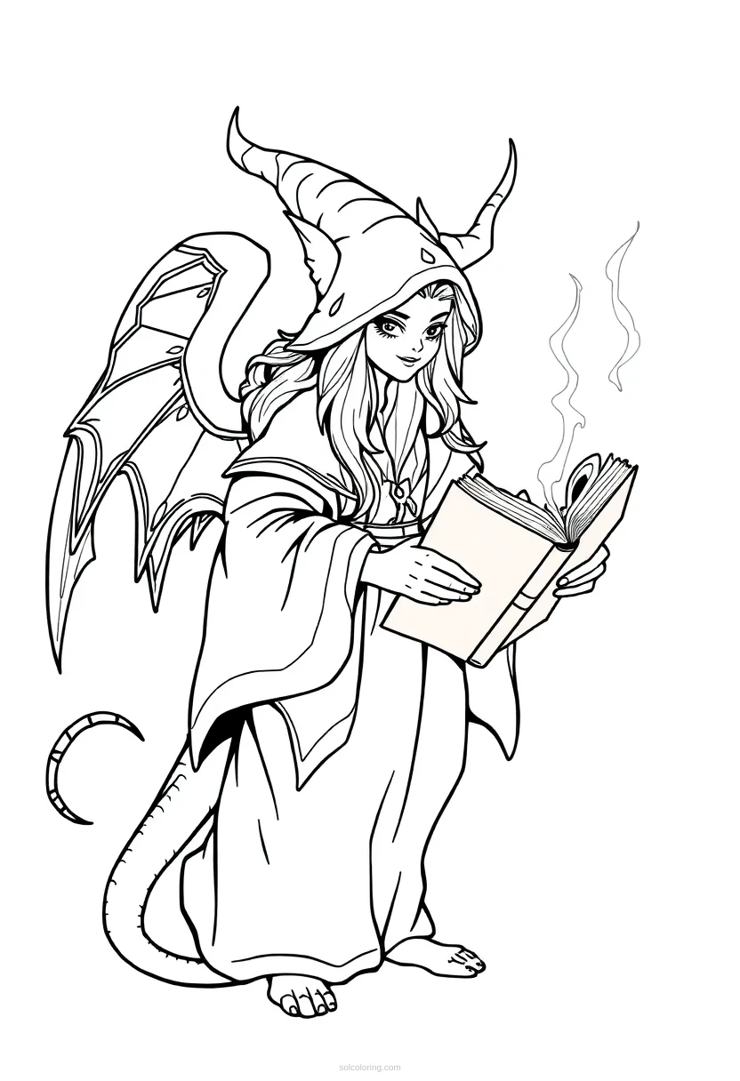 Spellbook coloring page for kids