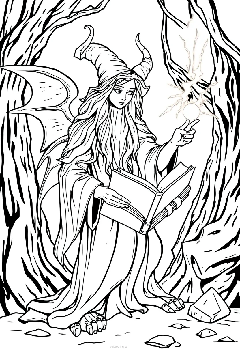 Spellbook coloring page for kids