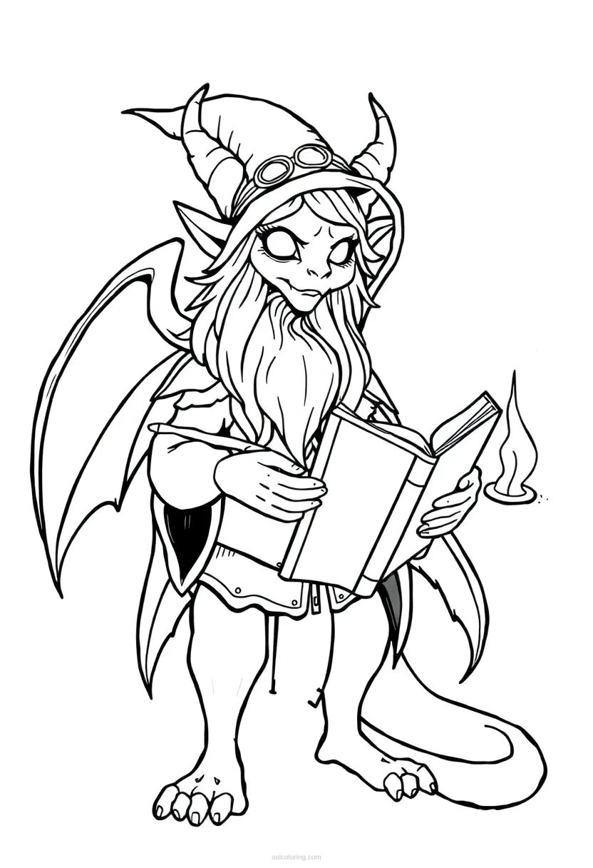 Spellbook coloring page for kids