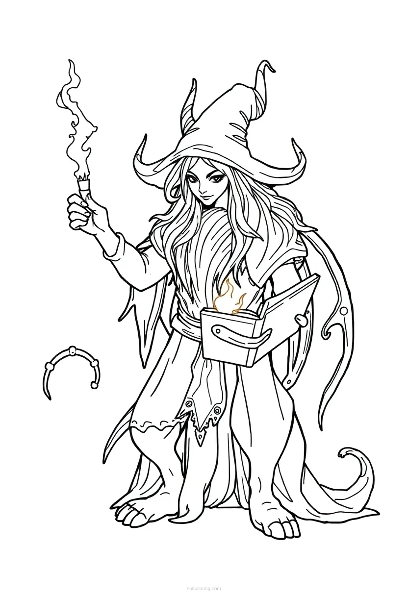 Spellbook coloring page for kids