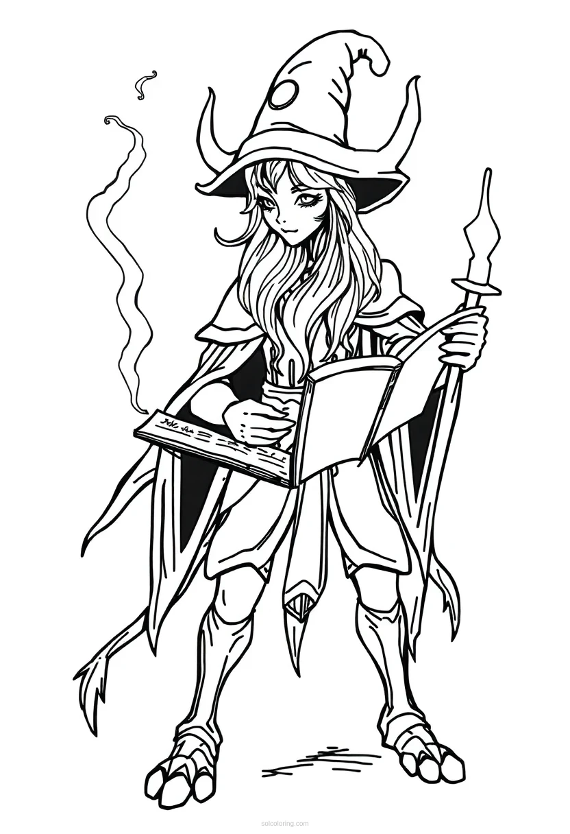 Spellbook coloring page for kids