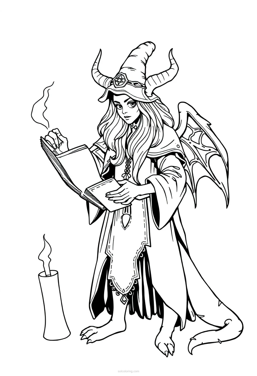 Spellbook coloring page for kids
