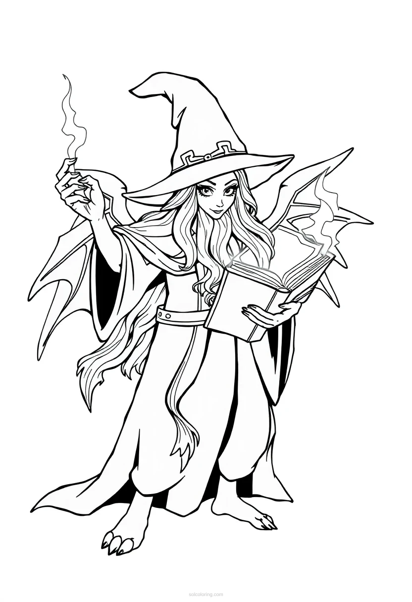 Spellbook coloring page for kids