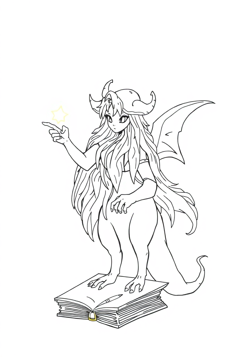 Spellbook coloring page, free printable