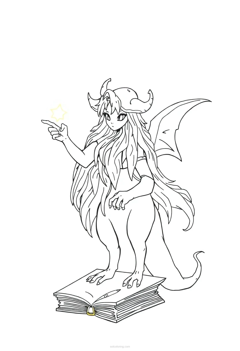 Spellbook coloring page for kids