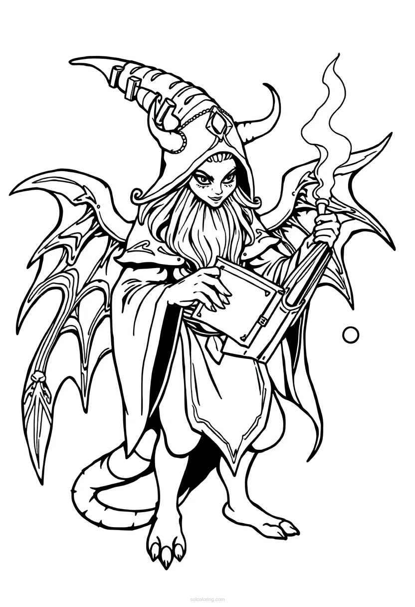 Spellbook coloring page for kids