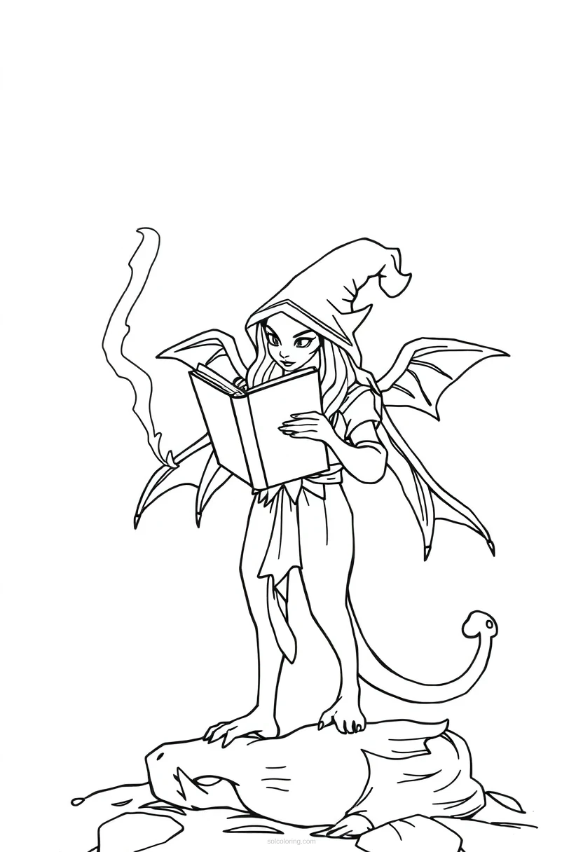 Spellbook coloring page for kids