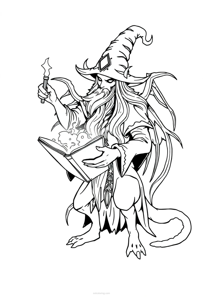 Spellbook coloring page for kids