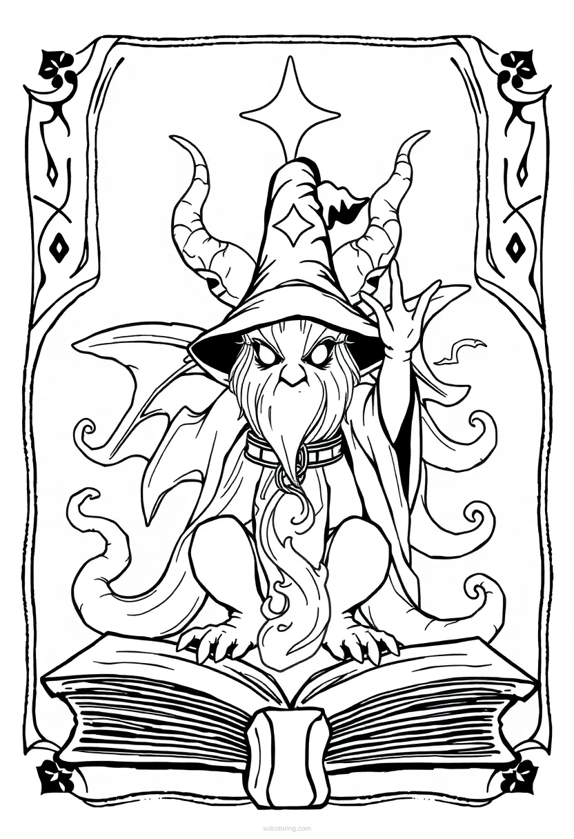 Spellbook Realistic coloring page for kids