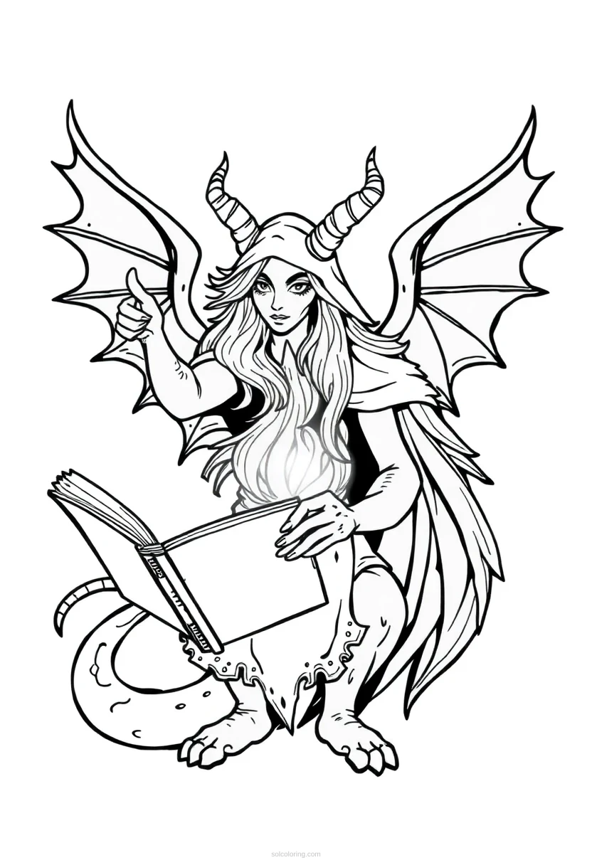 Spellbook Realistic coloring page for kids